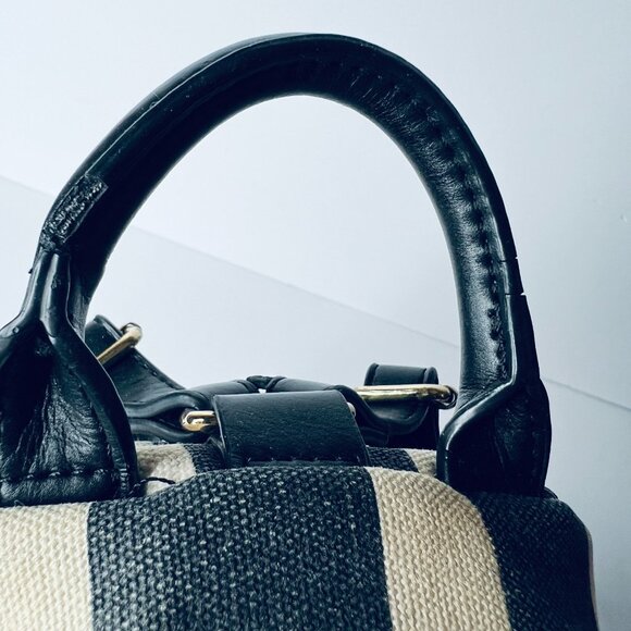 Tommy‎ Hilfiger Striped Canvas Backpack Navy White Trim Y2K Retro Streetwear - Picture 5 of 9